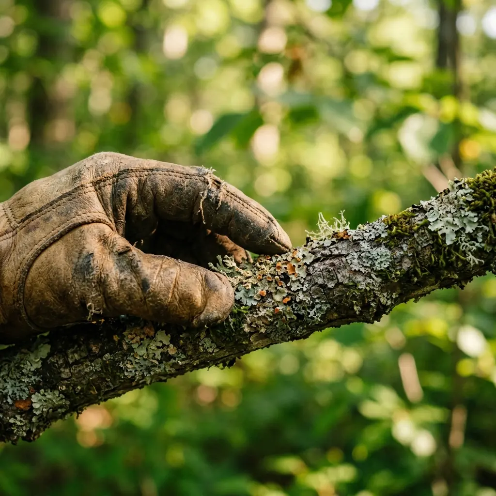 Arboristi tutkii puun runkoa mittausvälineillä suomalaisessa puistossa